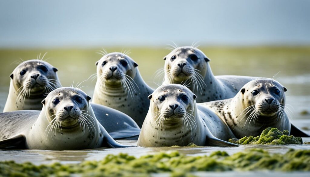 Seehunde im Wattenmeer